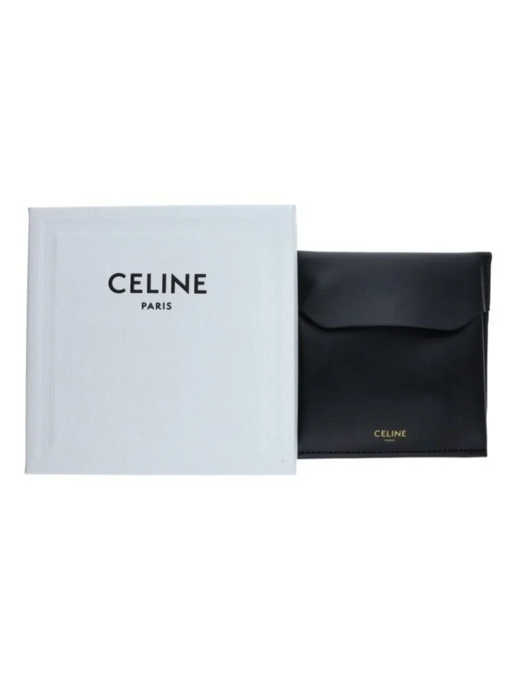 Celine Asymmetric Hoop Triomphe Logo Earrings